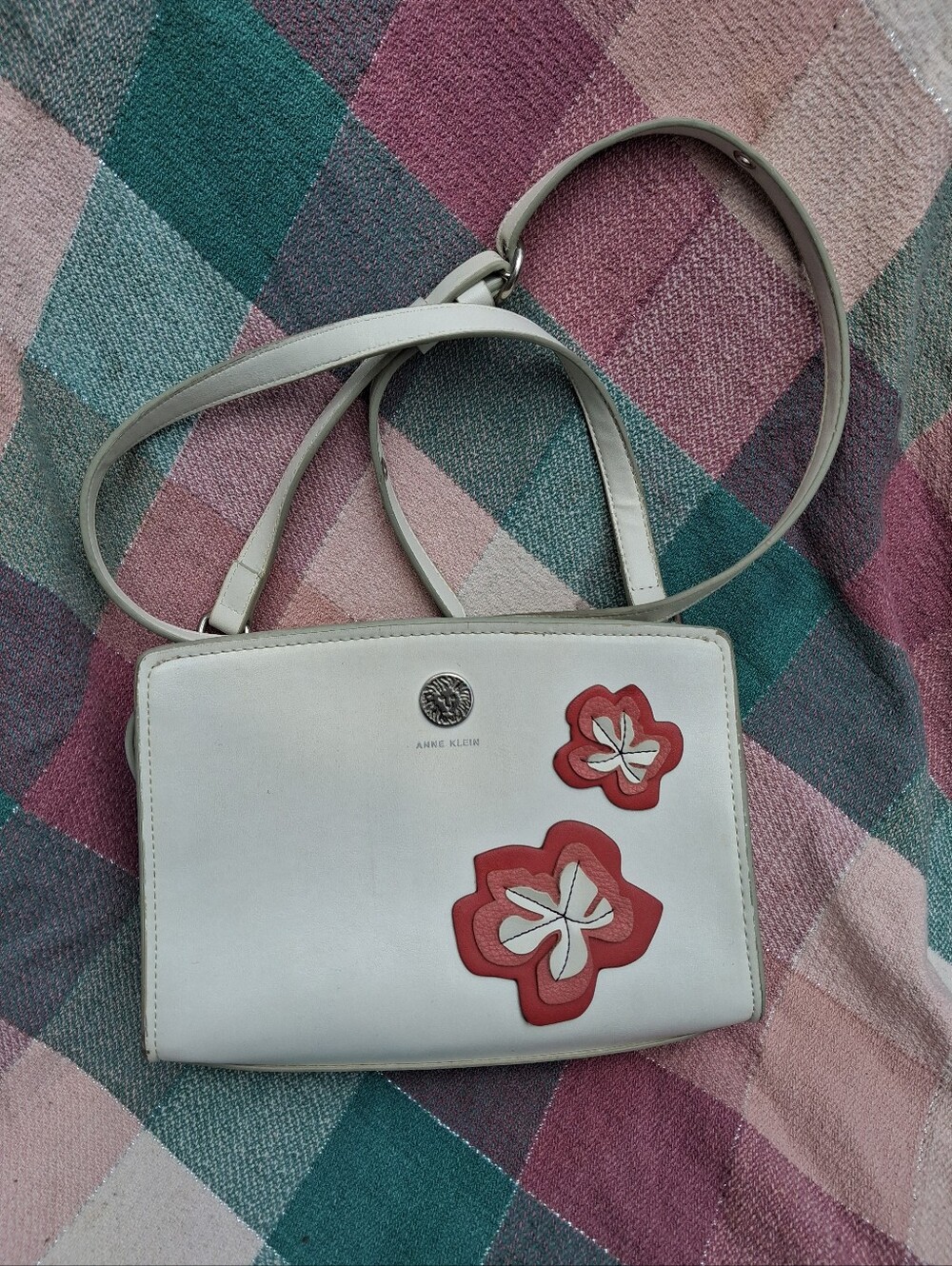 Anne Klein White Floral Crossbody Bag